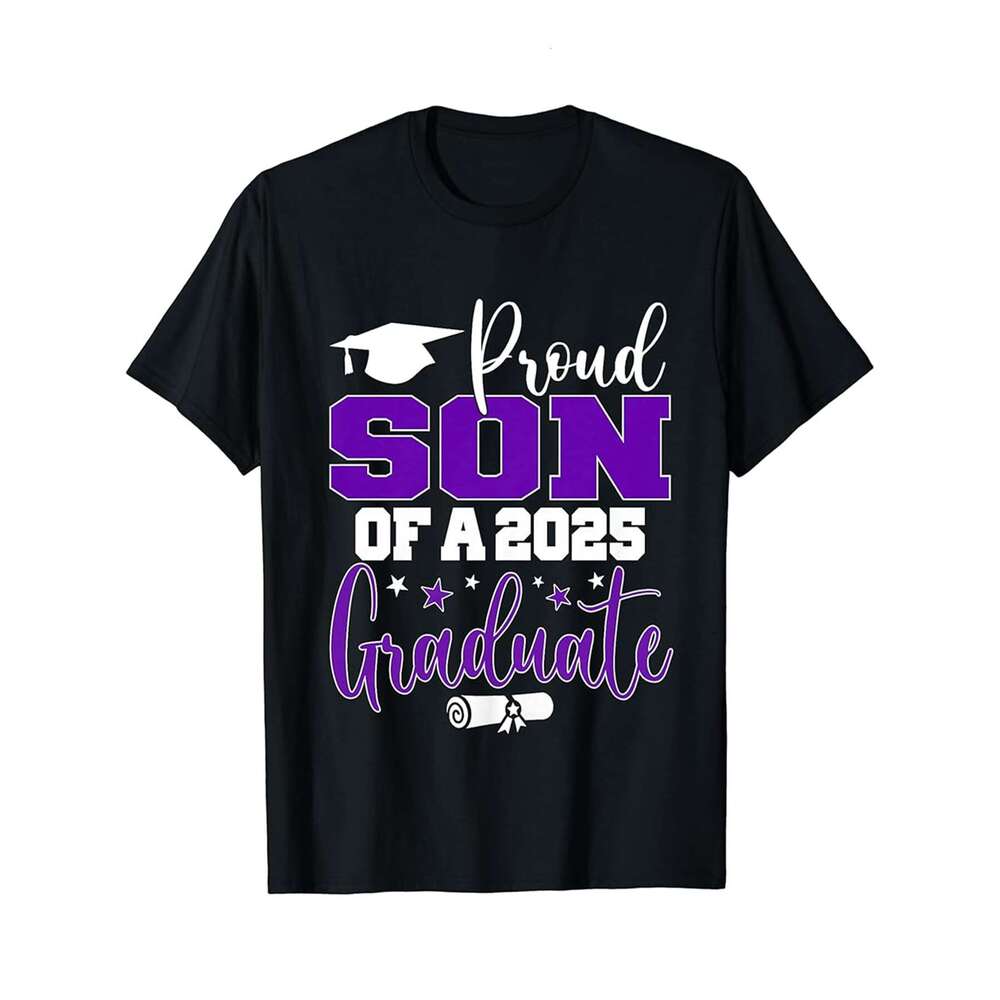 Designer T shirt Son Senior 2025 Proud Son Of A Class Of 2025 Graduate 100% cotton, short sleeve, Wrinkle resistant, Casual, comfortable fit - 220g T-
