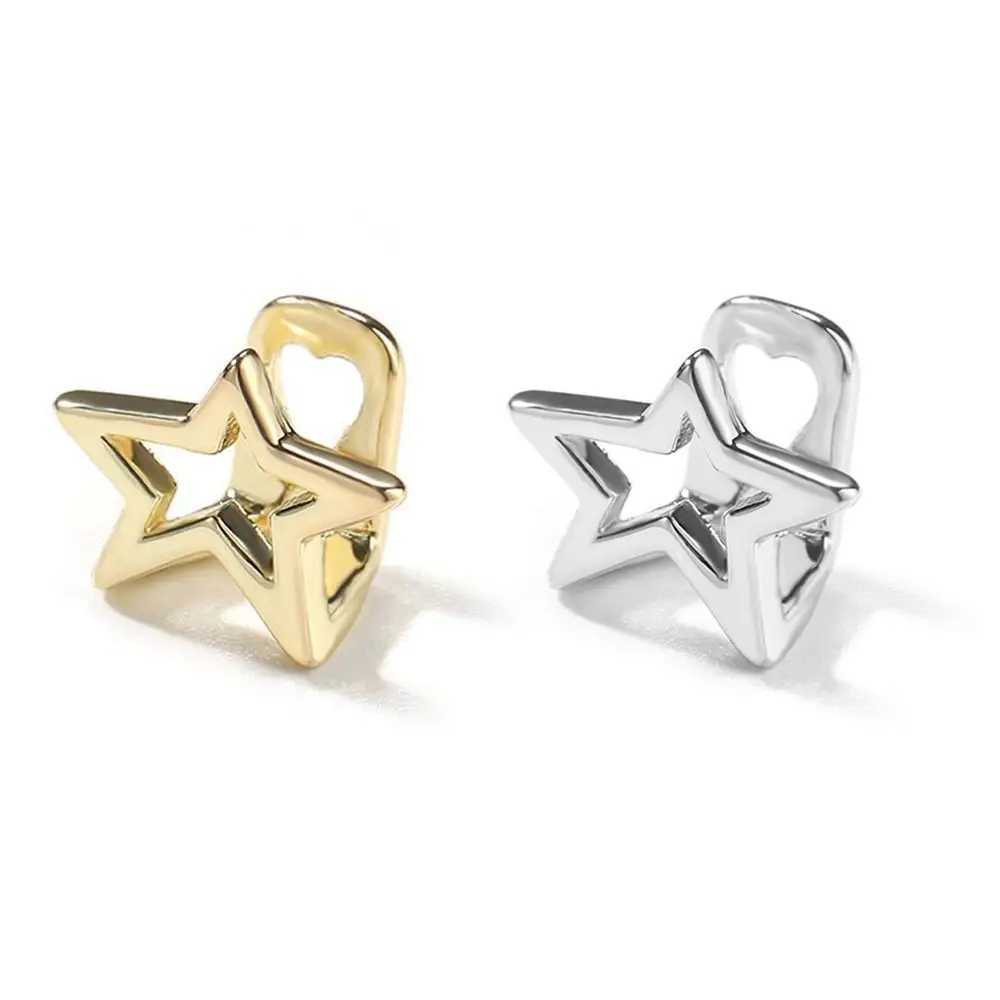 Copper Hip Hop Teeth Grillz Silver Irregular Hollow Pentagram Tooth Hat Gangster Punk Single Clip Grillz W250412