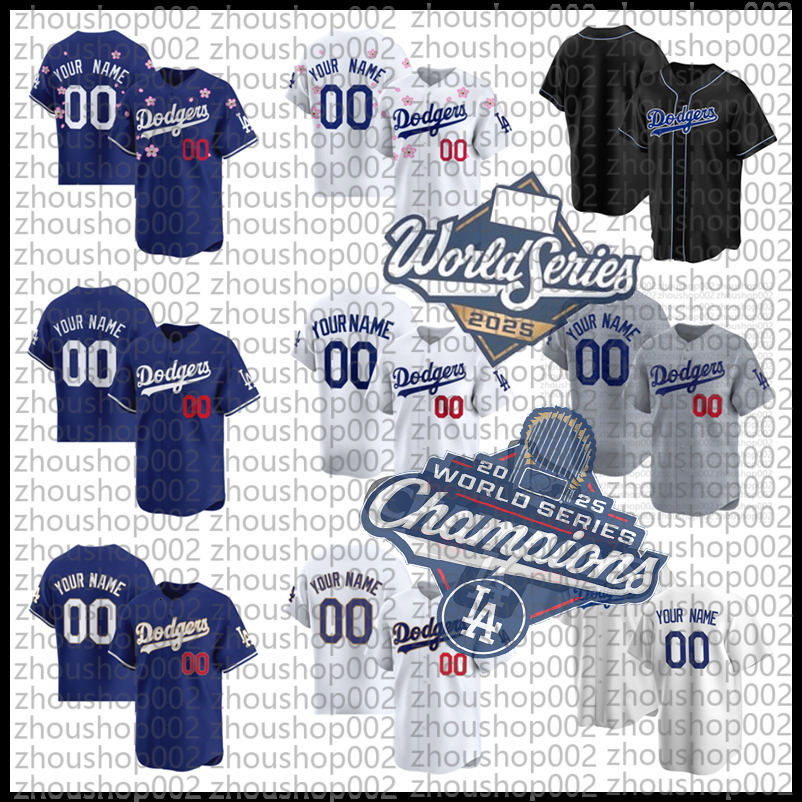 2025 Custom Dodgers Jersey Shohei 17 Ohtani Mookie 50 Betts 18 Yamamoto Freddie 5 Freeman 34 Valenzuela 11 Smith Men Women Youth Baseball Jerseys