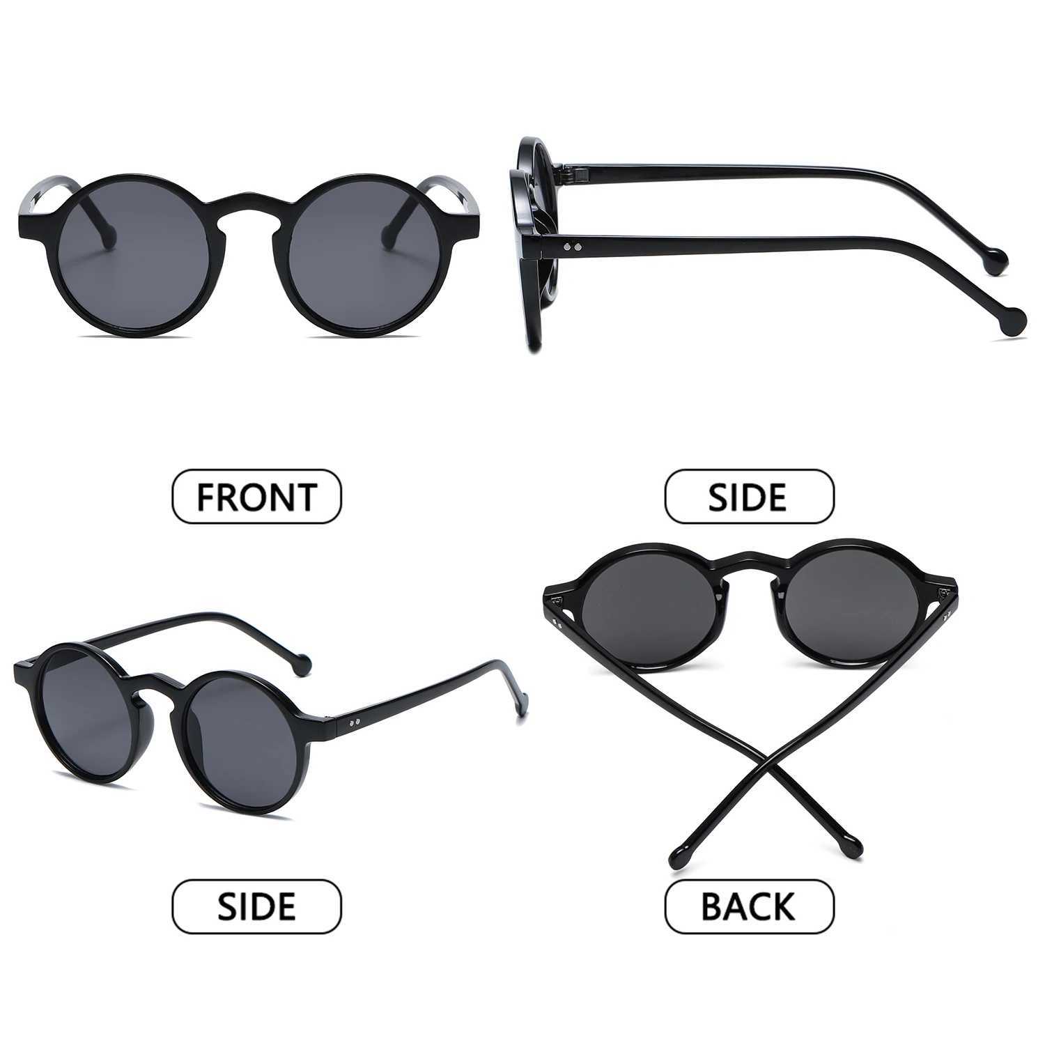 1PC Unisex Fashion Retro Round Sunglasses Brand Designer Vintage Small Frame Sun Glasses Korean Style Driving Eyewear UV400C250411