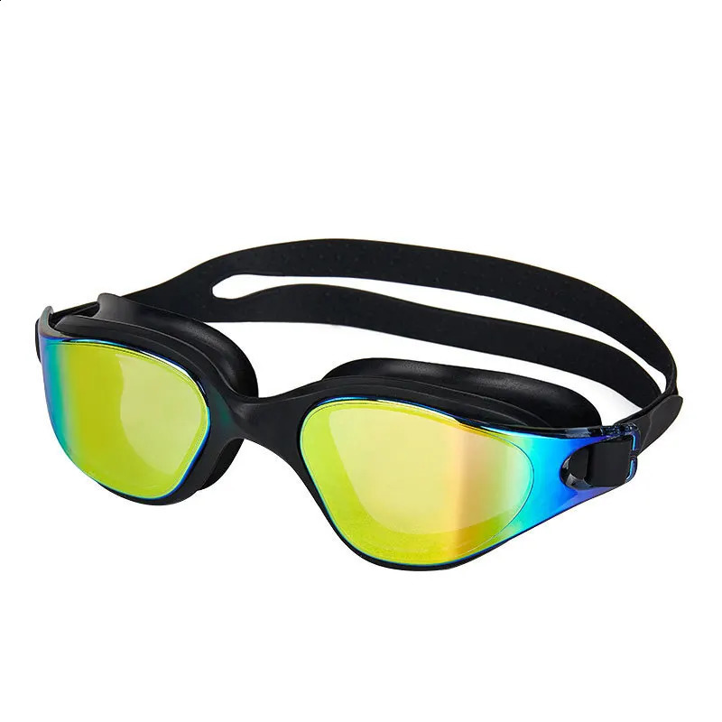 Swimming goggles adult anti fog professional one-piece silicone swimming goggles electroplated swimming goggles glasses 250411