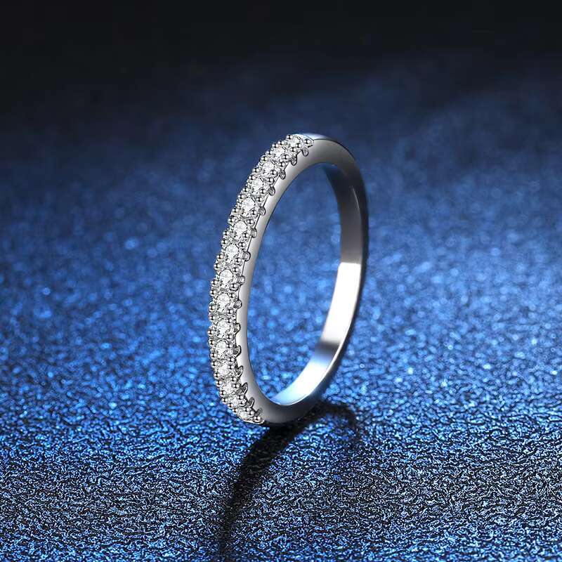 S925 Sterling Silver Plated Platinum Beautiful Luxury Women 0.22CT Engagement Wedding Rings Diamond Moissanite Ring