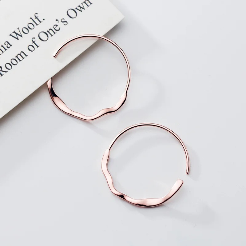 MloveAcc 100% pure silver jewelry Korean OL style minimalist circular ring earrings fashion jewelry 250409