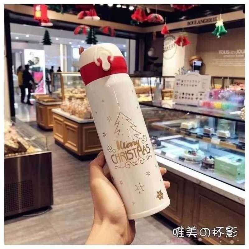 Christmas 500ml Christmas Thermos Cup Vacuum Flask 304 Stainless Steel Water Bottle Portable Insulated Thermal Mug Christmas Gift Y251112