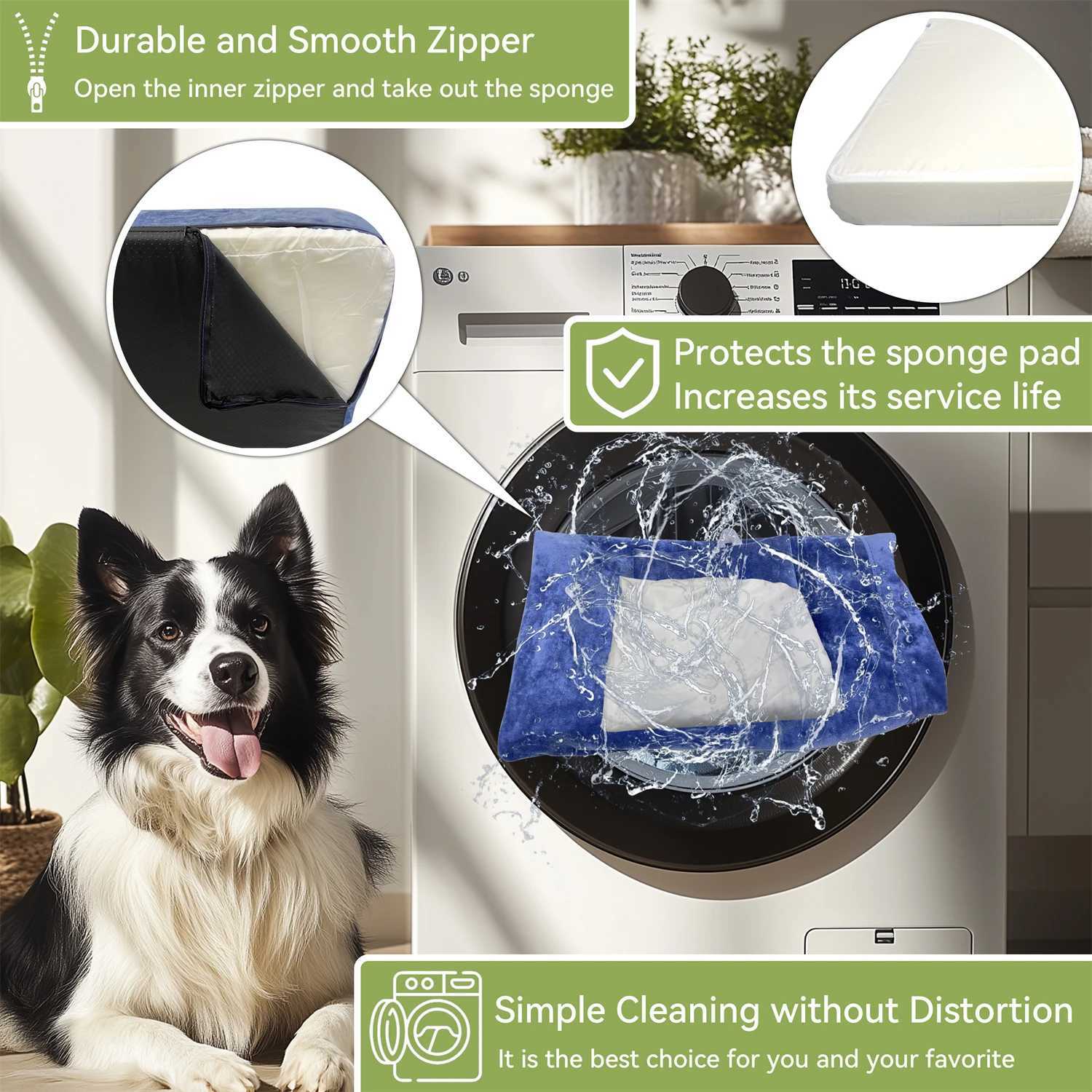 XXLarge Luxury Pet Bed with Top Panel and Washable Dutch Velvet Cover Dog and Cat Bed High Elasticity Sponge X250412