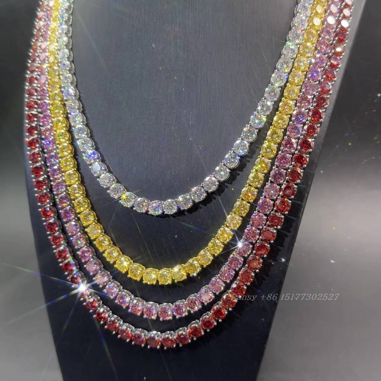 Discount Tennis Bracelet White Gold Yellow Gold Rose Gold Color S925 Silver 3mm 5mm 65mm Moissanite Tennis Chain Bracelet