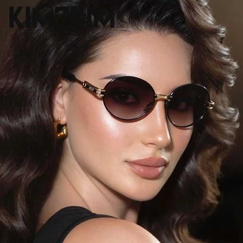 Small Frame Oval Sunglasses Women 2025 Luxury Brand Y2K Punk Metal Sun Glasses For Ladies Vintage Shades Trendy Eyewear UV400C250411