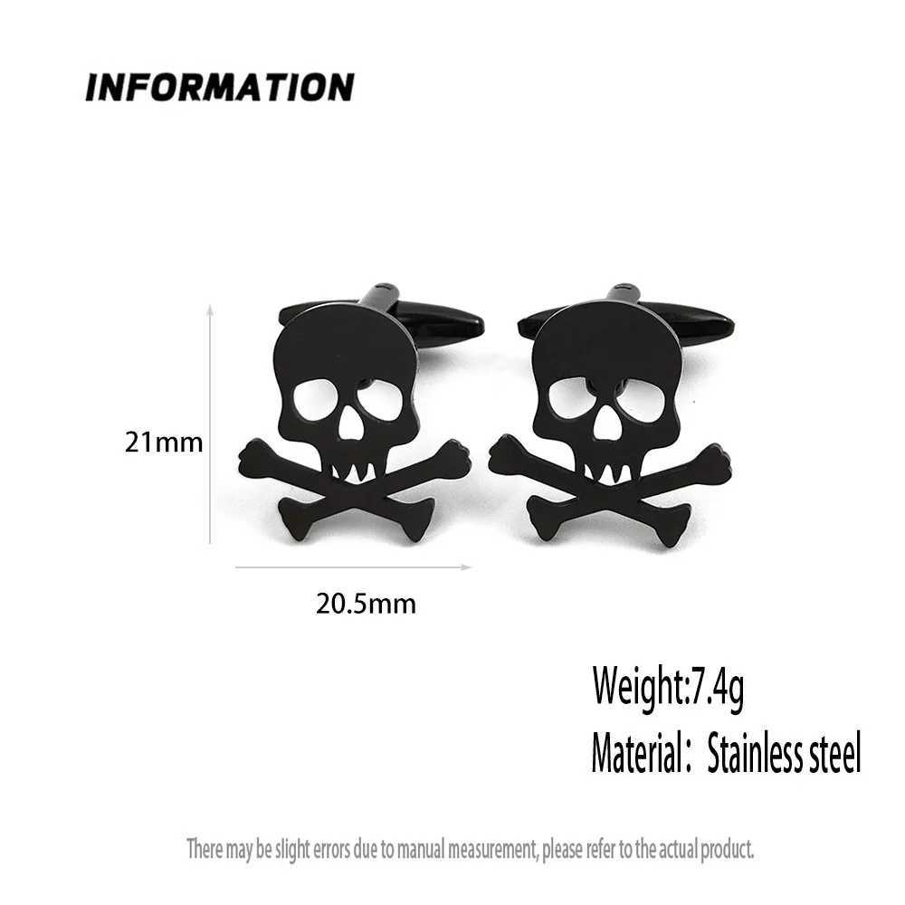Stainless steel skull mens cufflinks retro Viking skull cufflinks rock party shirt buttons mens jewelry accessoriesT250412