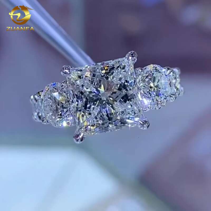 Custom Luxury Made Jewelry Manufacturers FL Moissanite Solid 10K 14K 18K Diamond Wedding Moissanite Engagement Gold Ring