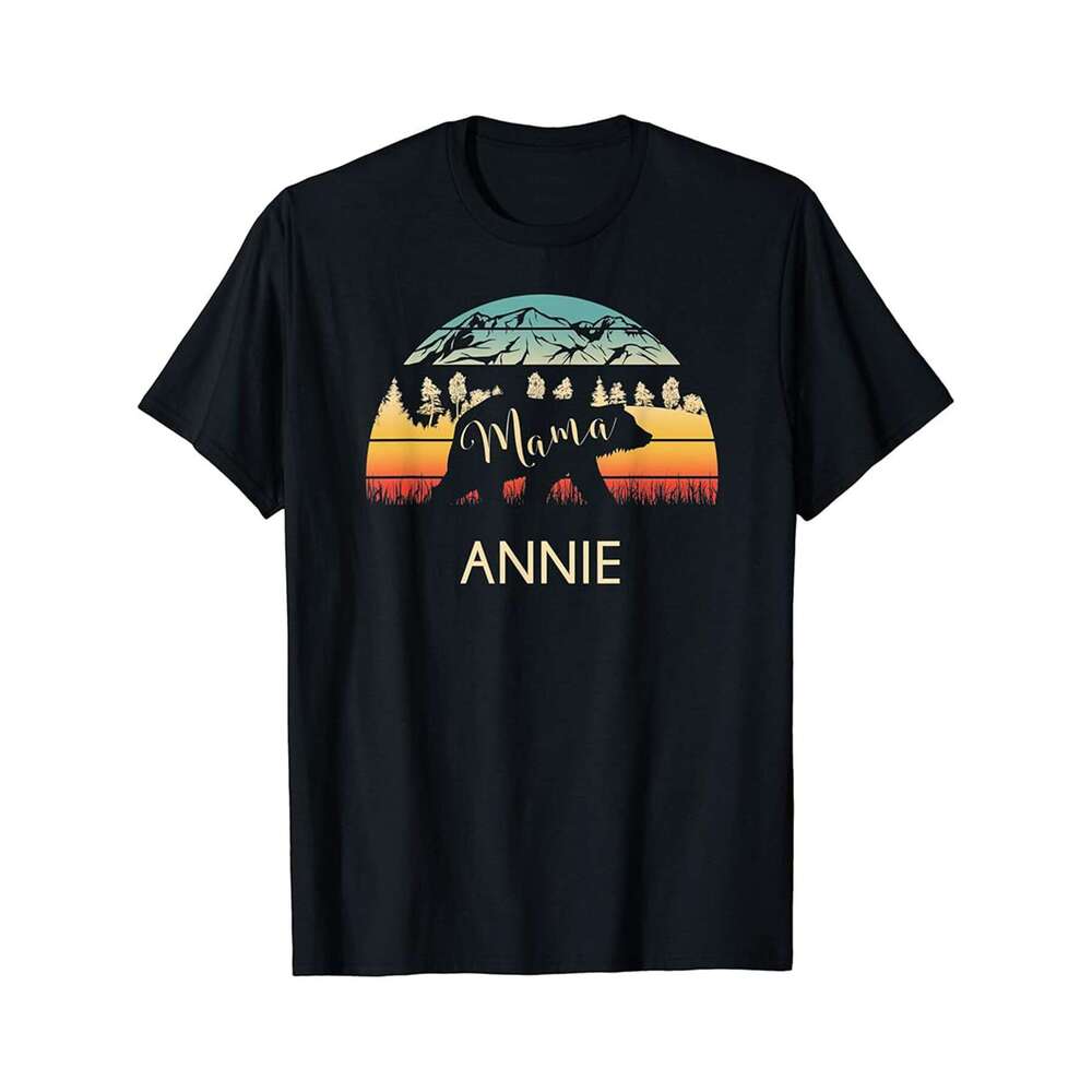Designer T shirt Annie Name Gift Retro Sun Personalized Mama Bear - 220g T shits
