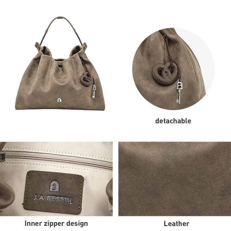 LA FESTIN Original Brand Women's Bag 2025 New Fashion Leather Shoulder Crossbody Large Capacity Bag Lady Handbag