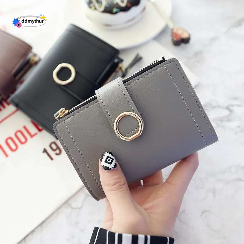 Fashion Trend Clutch Female Money Clip Wallet Small Zipper Brand Leather Purse Ladies Card Bag for Women ddmythur