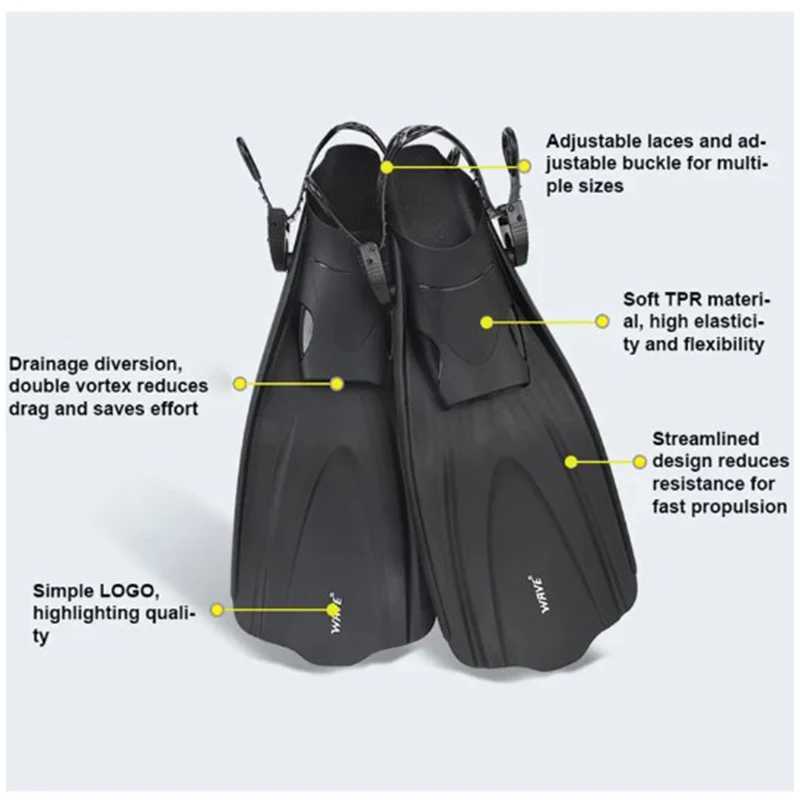 Oulilan adult adjustable swimming shoes scuba diving fins silicone long diving shoes single fin diving shoesY250412