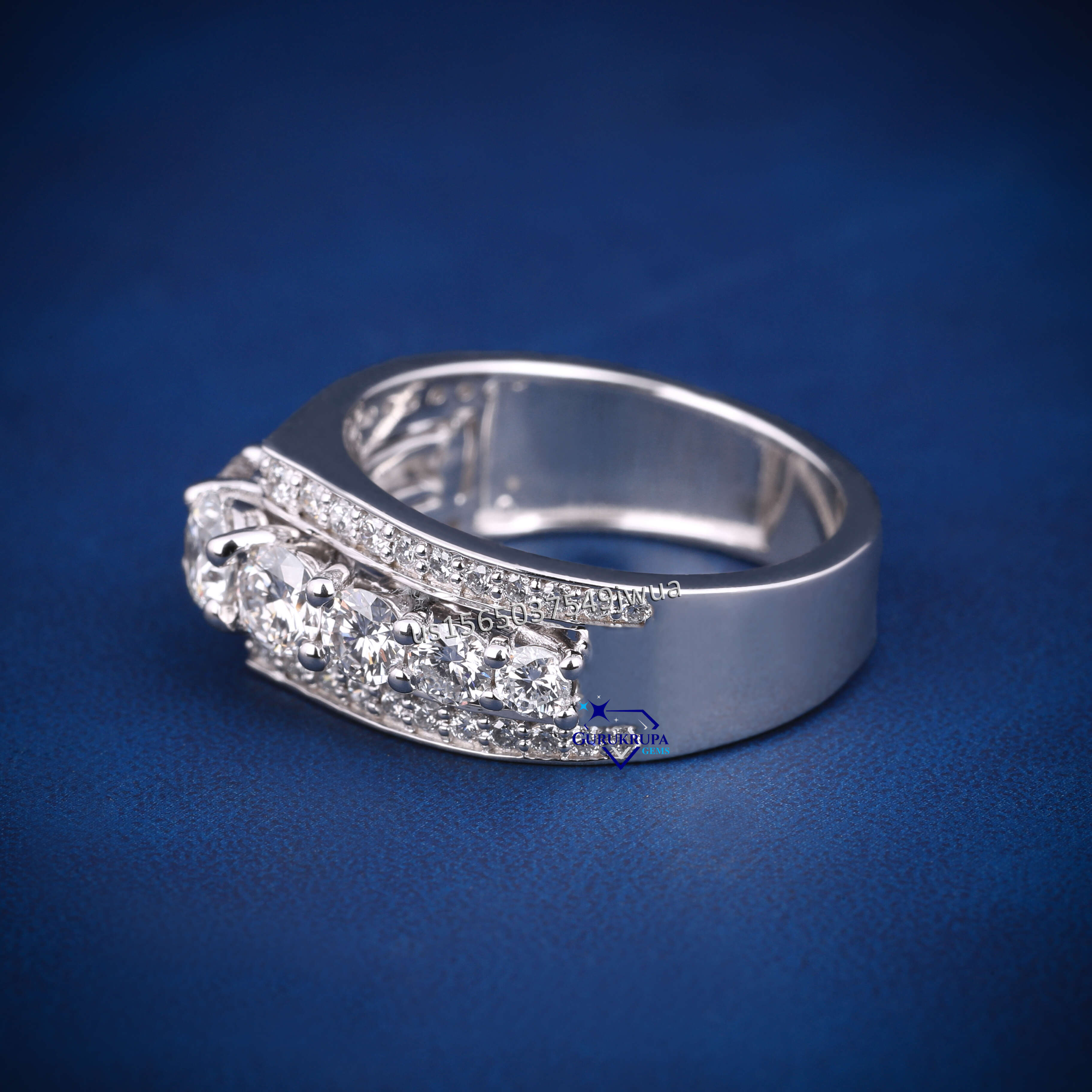 Wholesale Custom Classic 14k Solid White Gold High-Quality Vvs Moissanite Round Diamond Eternity Band for Proposal