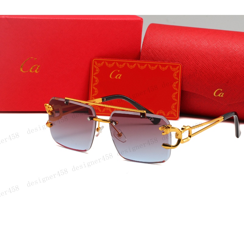 Designer Sunglasses For Men Women Fashion Frameless Small Rectangle Sun Glasses Luxury Business Casual Style Glasses With Box Lunettes de Soleil