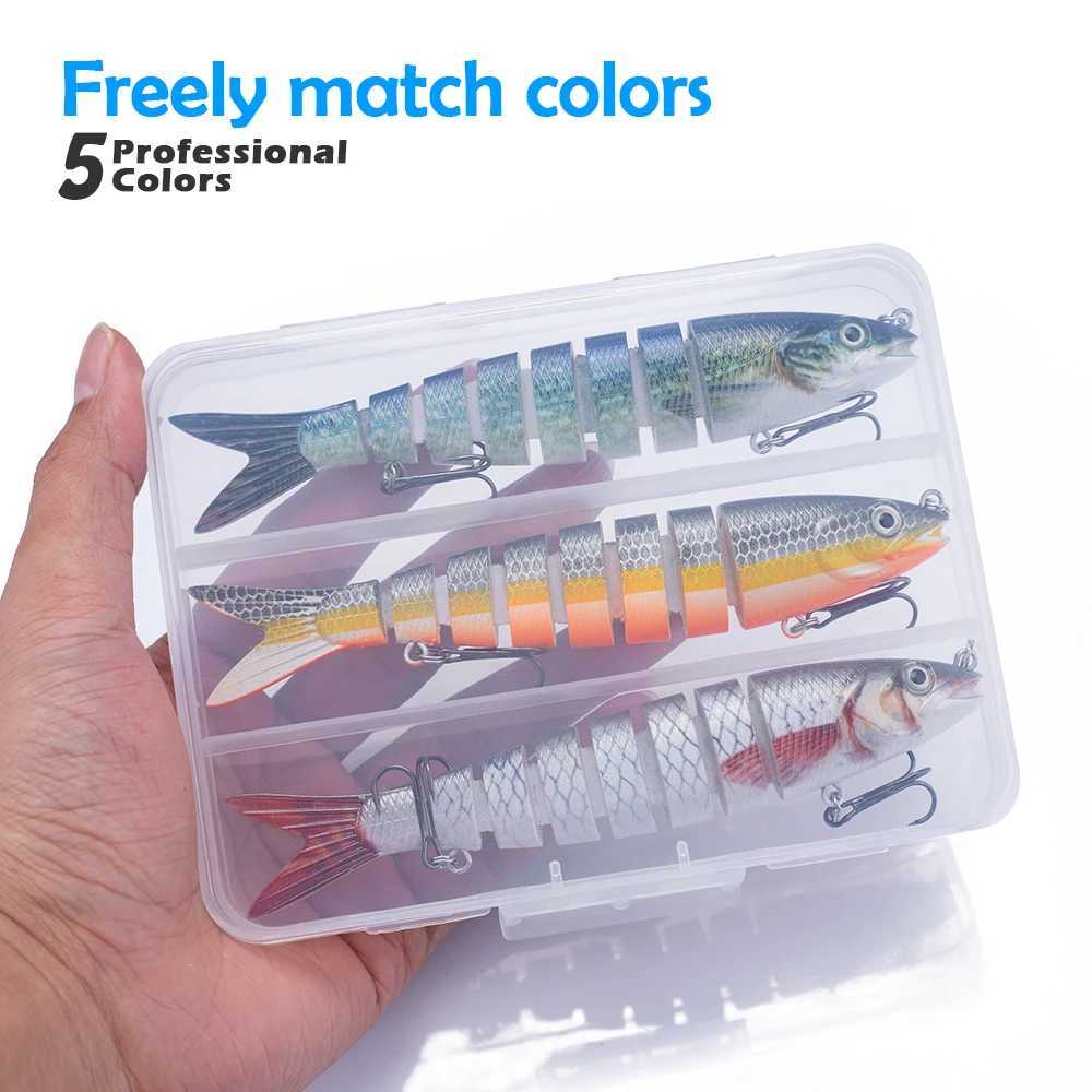 Hanlin Set Multi Jointed Fishing Lure 135mm/20g Crankbait 8 Segments Wobblers Artificial Bait Hard Swimbait Lure Bass Tackle Z250411