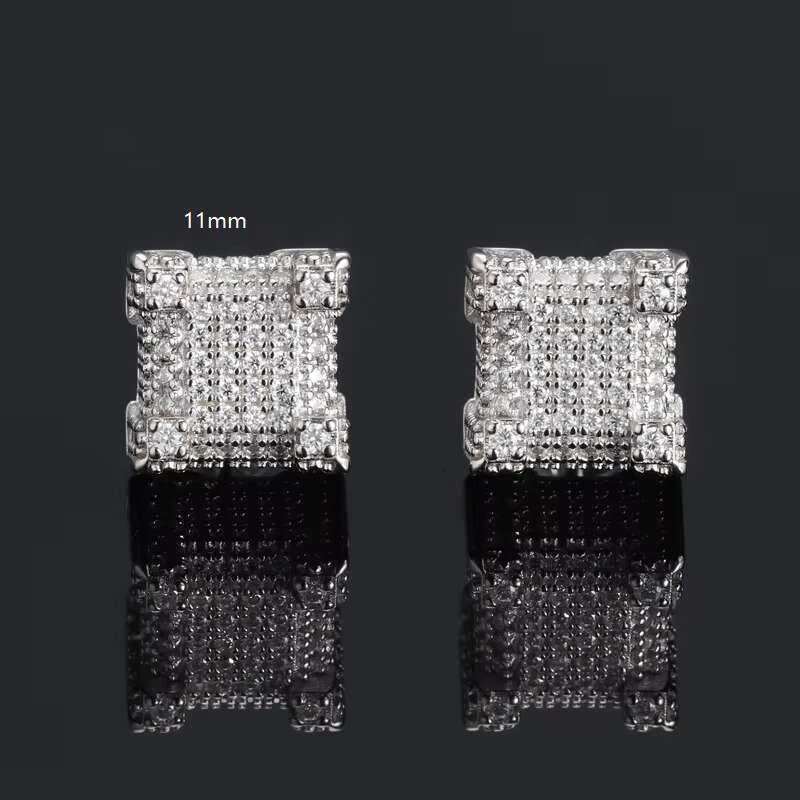 RTS Jewelry Stud Earring Shine D Color VVS Moissanite Diamond925 Sterling Silver Luxury Vvs Moissanite Stud Earring