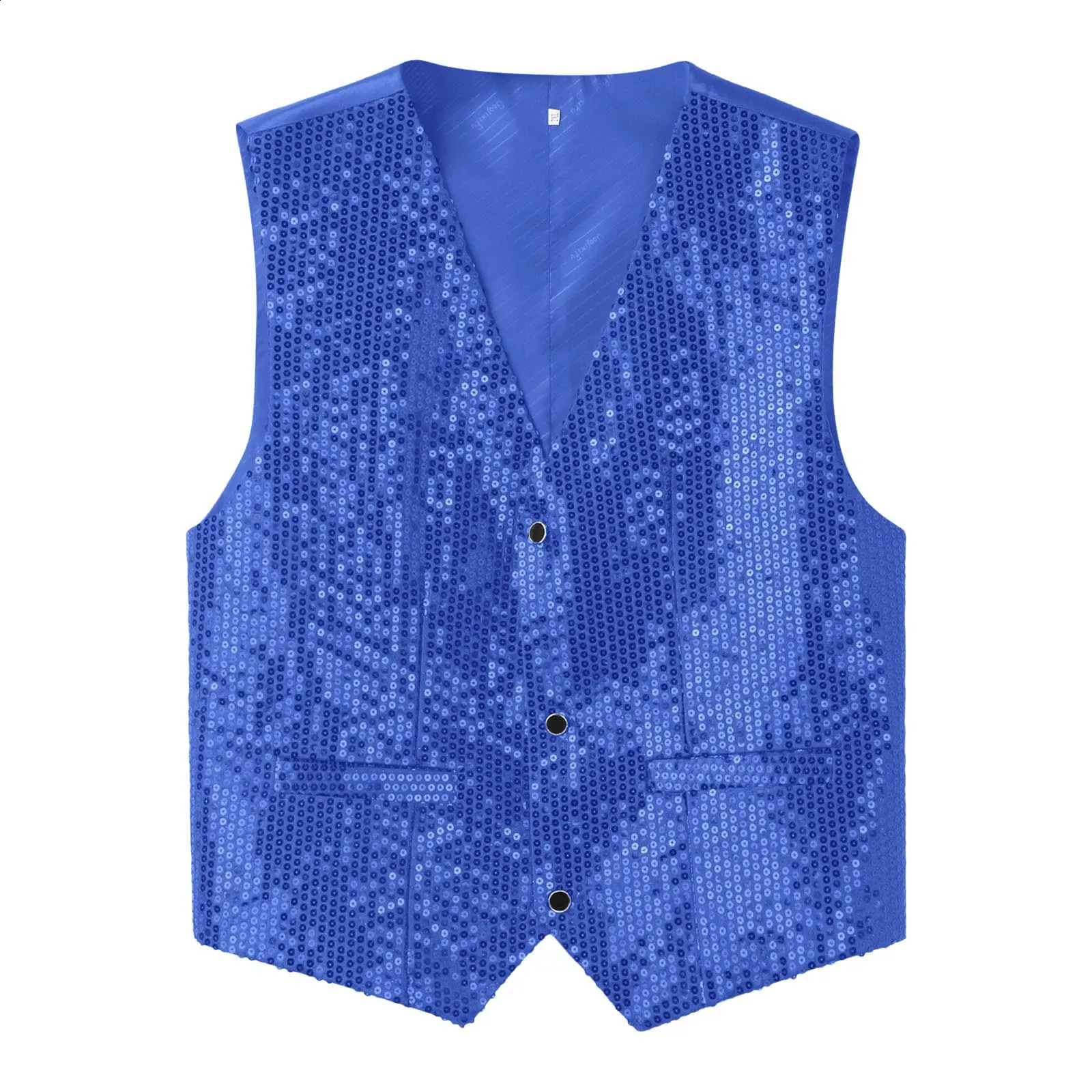 Mens Shiny Sequin Vest Jazz Dance Stage Performance Waistcoat Rave Club Cocktail Party Music Festival Costume Dancewear Vest 250407