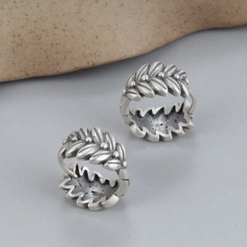 BOCAI 100% Genuine S925 Silver Jewelry Accessories Fashion Wheat Earrings Retro Ethnic Ear Buckles Fashion Gifts 250409