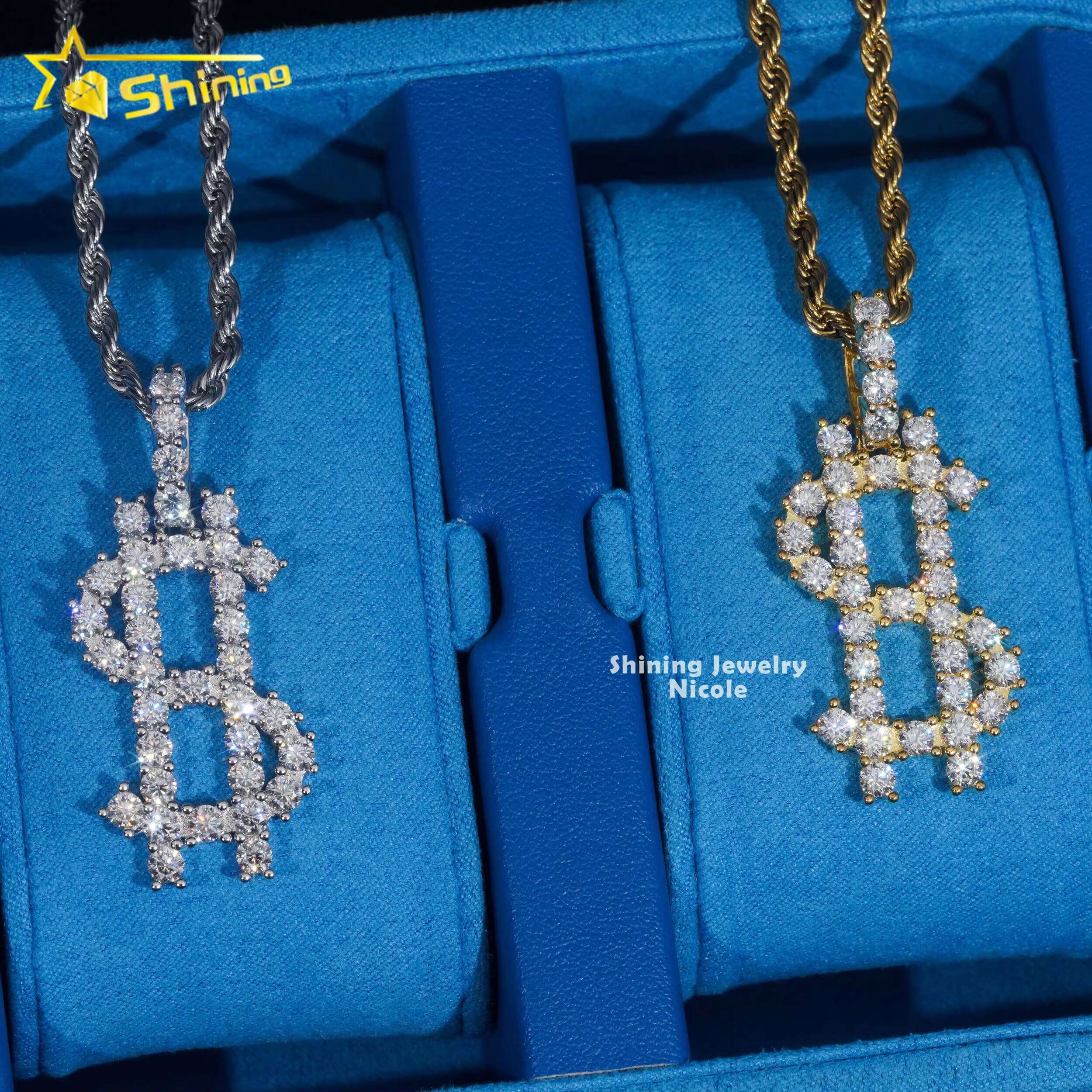 Hip Hop Style Money Sign High Quality GRA Certificate Diamond 925 Silver Moissanite Pendant