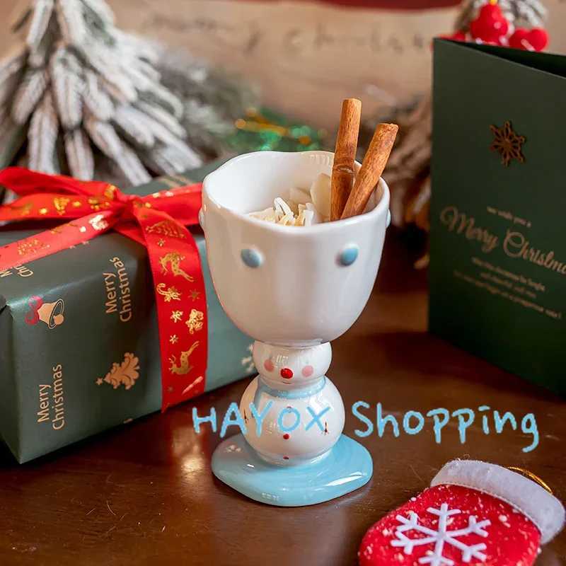 Christmas 3D Snowman Ceramic MugsChristmas Snowman Santa Ceramic Mugsfor Festival Drinking Experience Winter Holiday Tableware Y251112