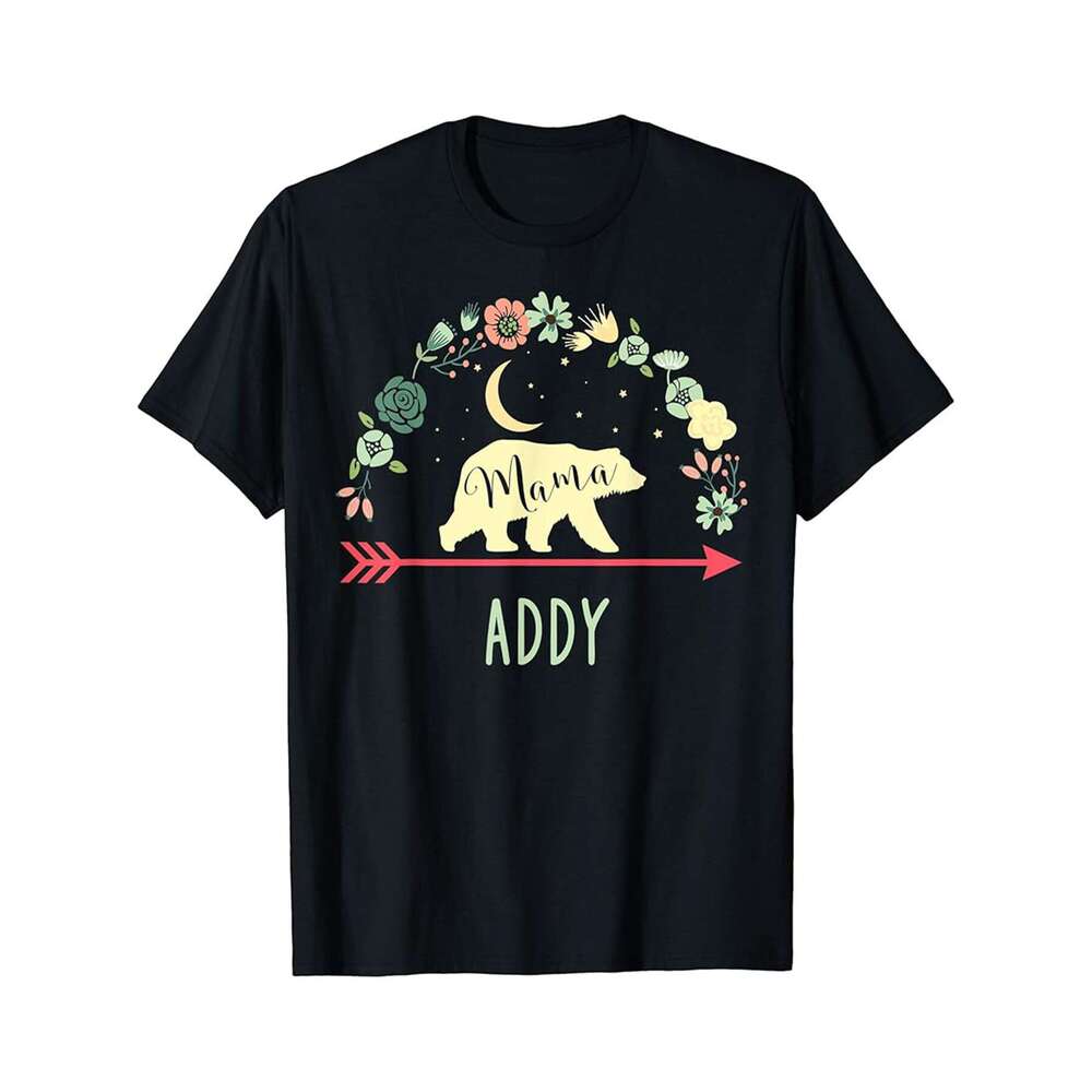 Designer T shirt Addy Name Gift Floral Personalized Mama Bear - 220g T shits