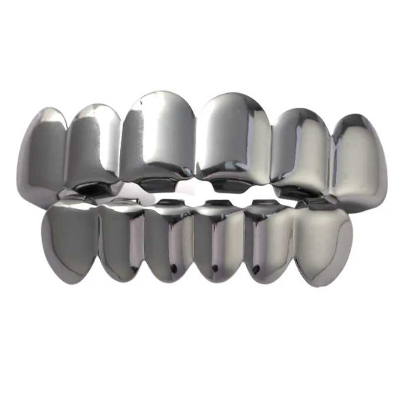 Hip hop 6/6 teeth grill Hip hop 14K gold-plated dental hat decoration bracket Punk role-playing party bracket Fashion womens clothing jewelry W250412