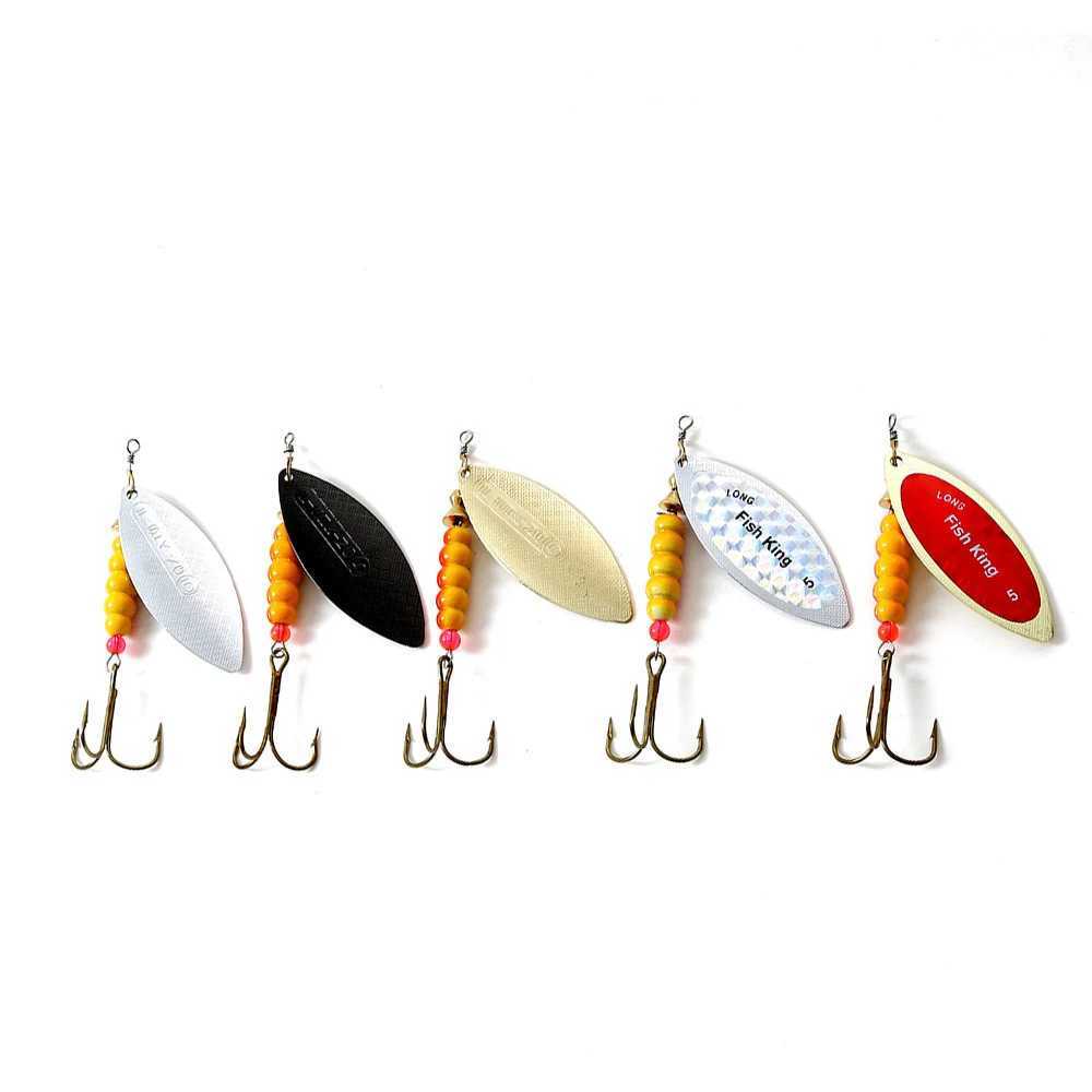 1pcs Spinner Lure Bait with Hooks Pesca Wobblers Metal Fishing Lure 4.5g/7.0g/12.5g/17.4g/27.1g Artificial Spoon Lures Bass Z250411
