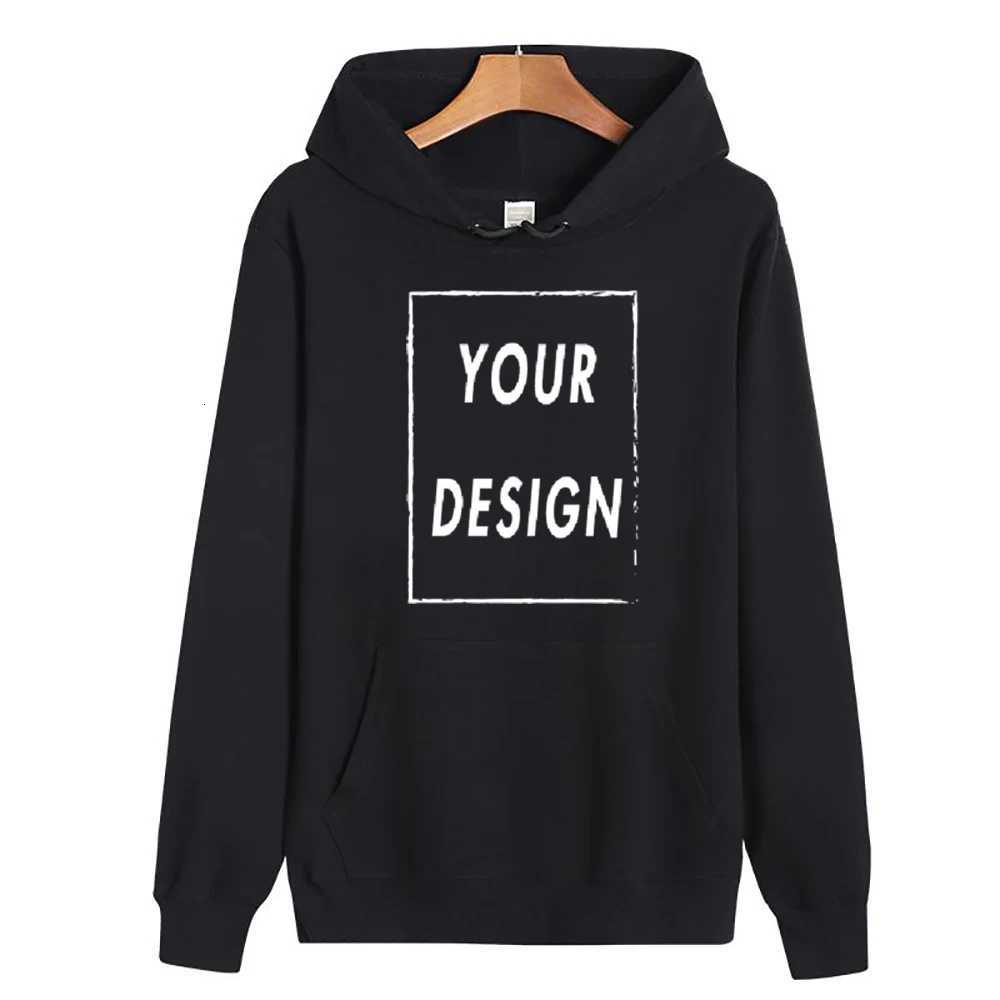 POD customization 300g pure cotton hoodie custom design personalized long sleeved new mens and womens universal large casual sports sweatT251112
