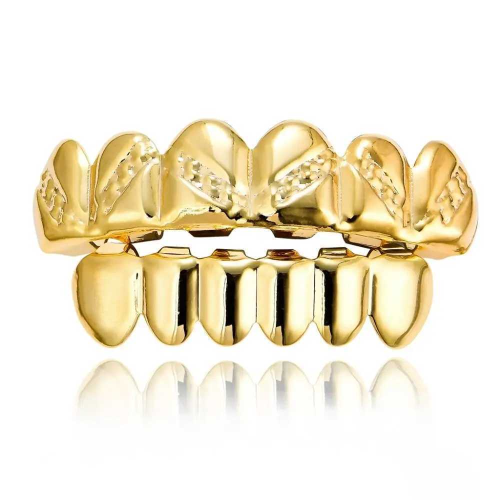 Fashion gold and silver hip-hop teeth Grilz top oral metal galvanized dental bracket dental jewelry makeup W250412