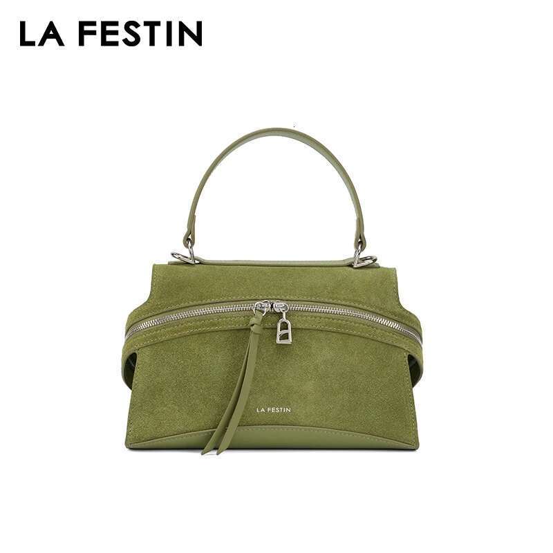 LA FESTIN Original Brand Women's Bag 2025 New Green Shoulder Crossbody Suede Handbag Designer Leather Bag