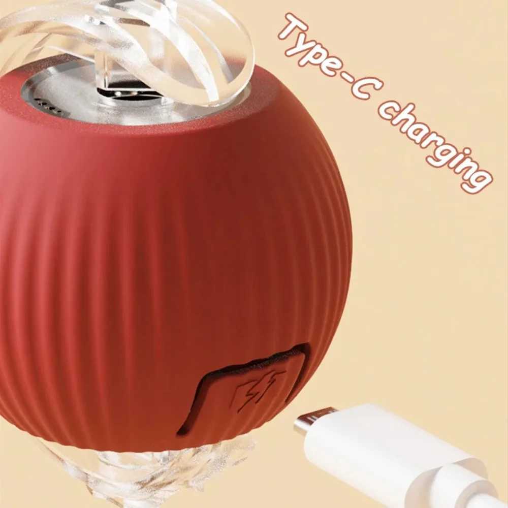New Cat Interactive Ball Toy Automatic Rolling Ball Artificial Tail Charging Intelligent Pet Electric Toy Dog Training Simulation Mouse Y250412