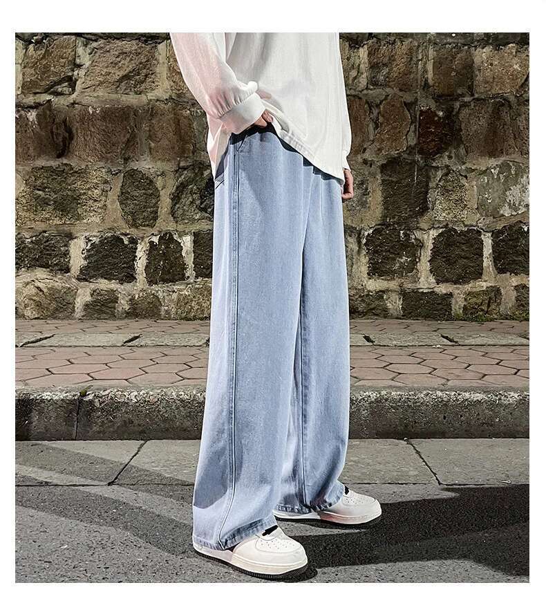 2024 Men's Hip-Hop Baggy Jeans Streetwear Oversized Wide Leg Pants - Drape Loose Fit Casual Trousers High Quality Free Shipping