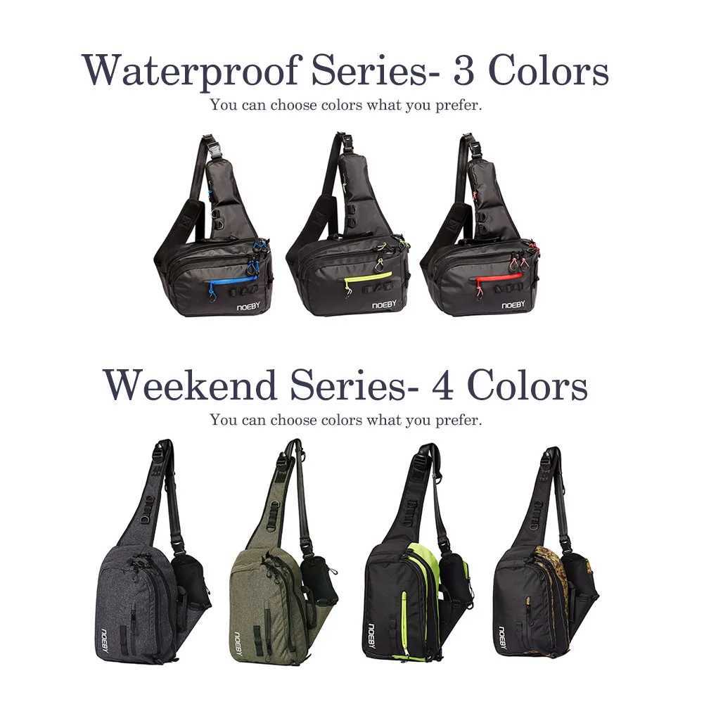 NOEBY Sling Pack Tackle Bag Waterproof Nylon Fishing Bag 2 Size Multifunctional Outdoor for Camping Hiking Fishing Tackle Bag Z250411