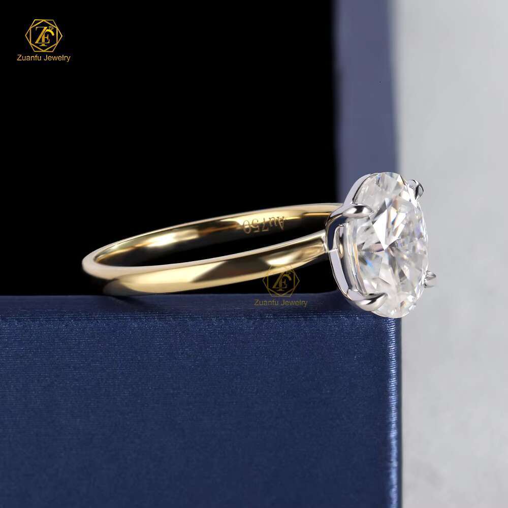 14K Solid Gold Solitaire 2.5carat Oval Moissanite Ring Engagement Vvs Moissanite Engagement Ring