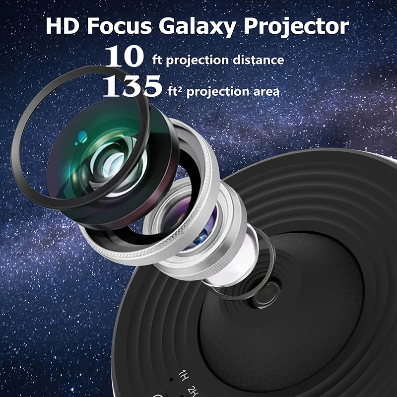 Luminous Galaxy Projector Starry Sky Projector 360 ° Rotating Planetarium Light Childrens Bedroom Valentines Day Gift Wedding Decoration 250411