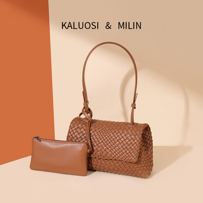 Hand Woven Bag Women's Fashion PU Leather Underarm bag Designer Single Shoulder Crossbody Handbag