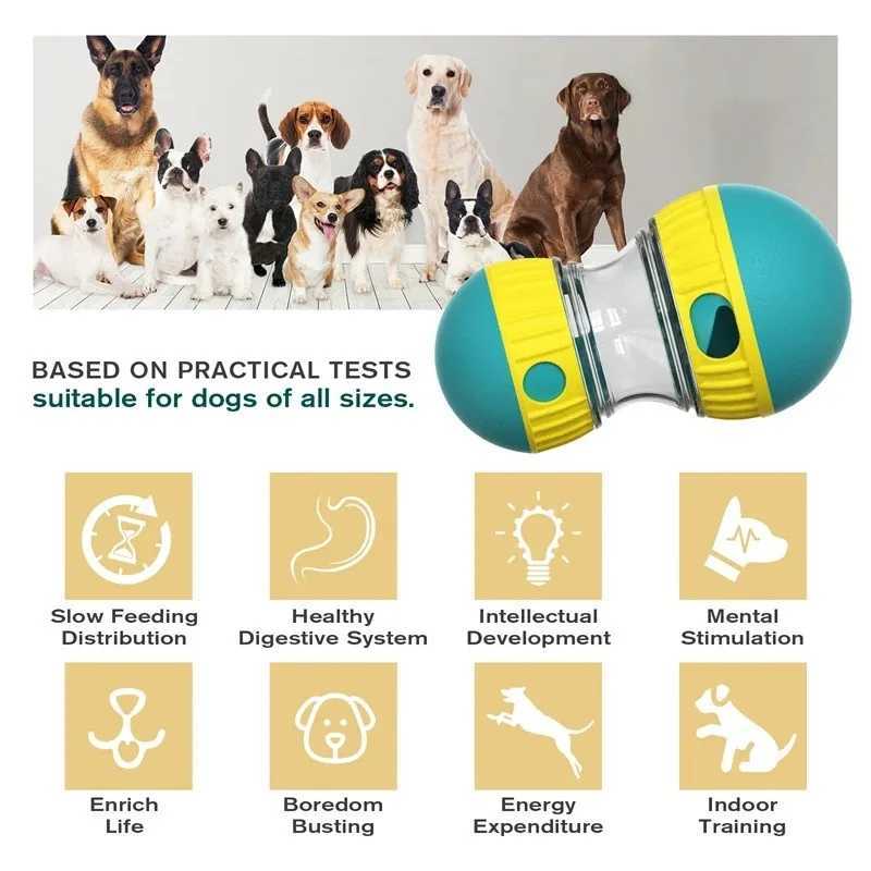 High Quality Dog toy drum funnel food ball elliptical track rolling ball slow feeding to protect stomach and increase intelligence pet supplies T25040