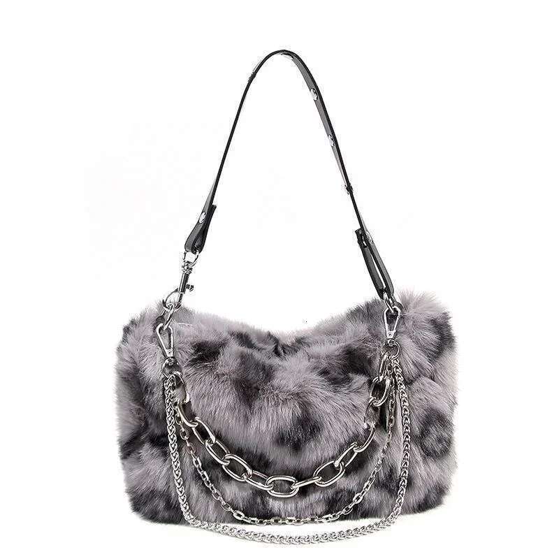 Leopard Print Underarm Women's Autumn and Winter New Product Versatile Plush High-end Chain Bag