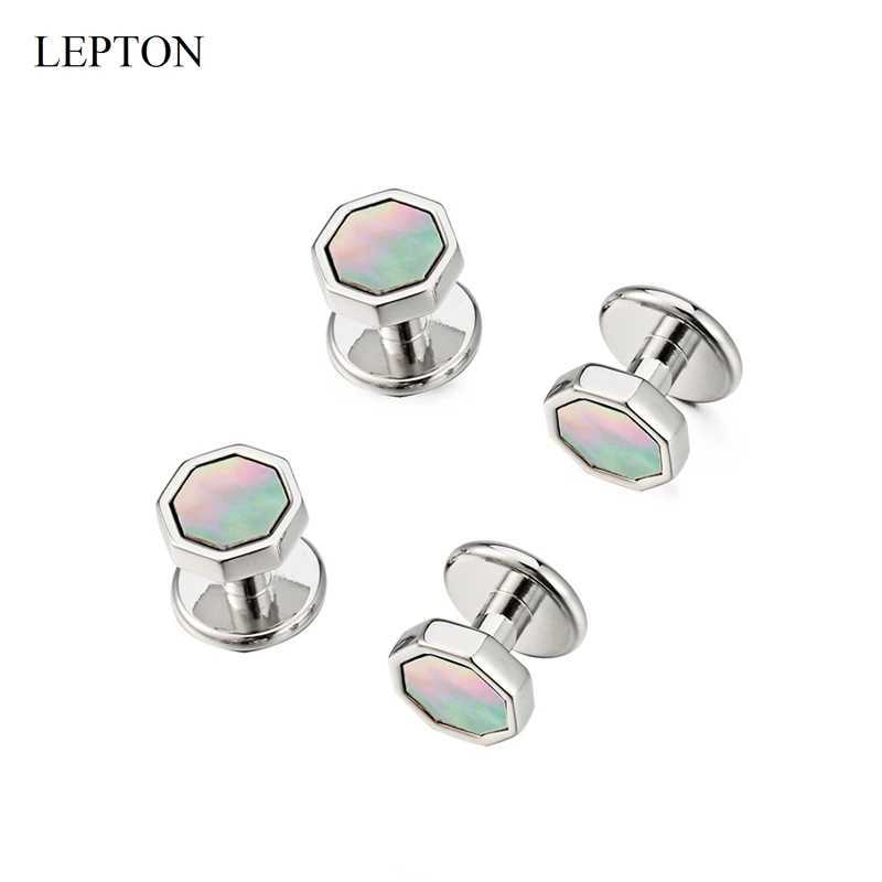 Hot selling mother of pearl cufflinks tailcoat stud sets mens sets formal clothing lightweight cufflinks necklace stud cufflinks best giftsT250412