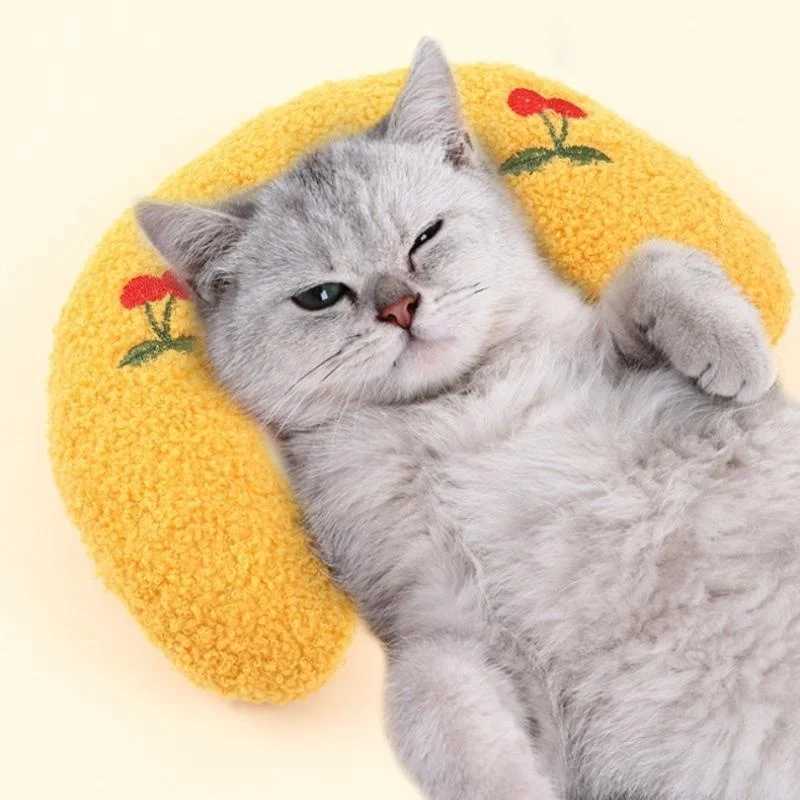 Cat pet dog sleep soft U-shaped cat toys pet toys pet supplies Y250412