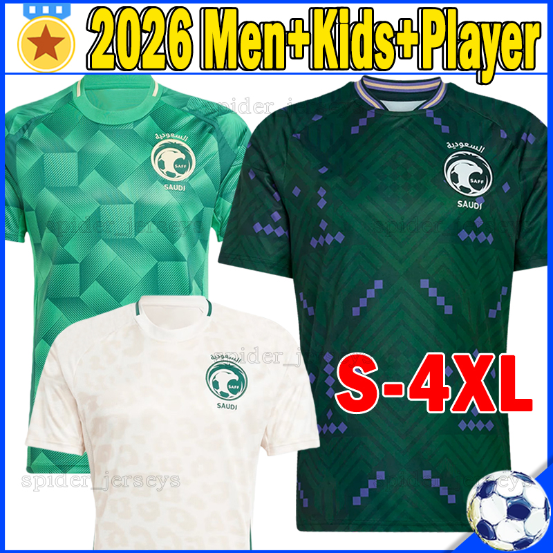 XXXL 4XL 2026 Saudi Arabia Soccer Jerseys national football team FERAS ALJUWAYR ALSHEHRI SALEM ABDULRAHMAN 26 27 Men Player Verison KANNO Football Shirts kids kits