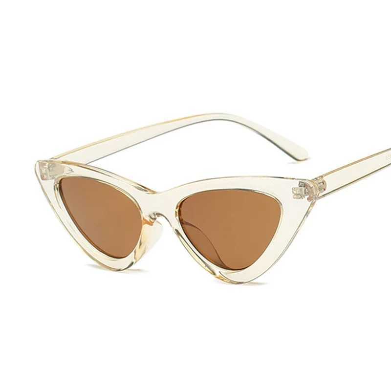 Cute Sexy Vintage Cat Eye Sunglasses Woman Small Black White Triangle Retro Ladies Sun Glasses Leopard Female Oculos De Sol Z250411