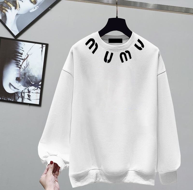 Brand sportswear hoodie pullover, women's pure cotton fashionable sportswear pullover, long-sleeved round-neck sportswear fashionable casual women's pullover