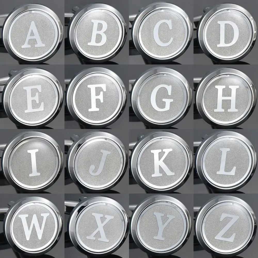 High quality mens classic 26 A-Z initial cufflinks letter cufflinks formal business wedding shirtT250412