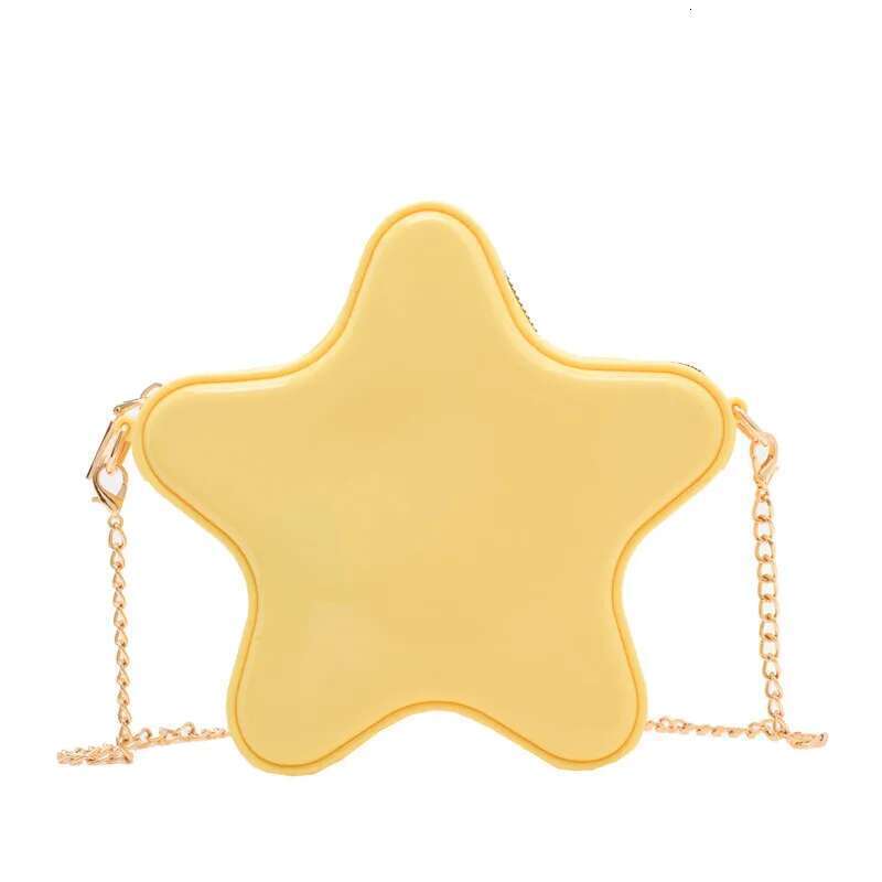 Fashion PVC Women Shoulder New Versatile Solid Color Commuter Crossbody Five Pointed Star Chain Bag Leisure Jelly Bags