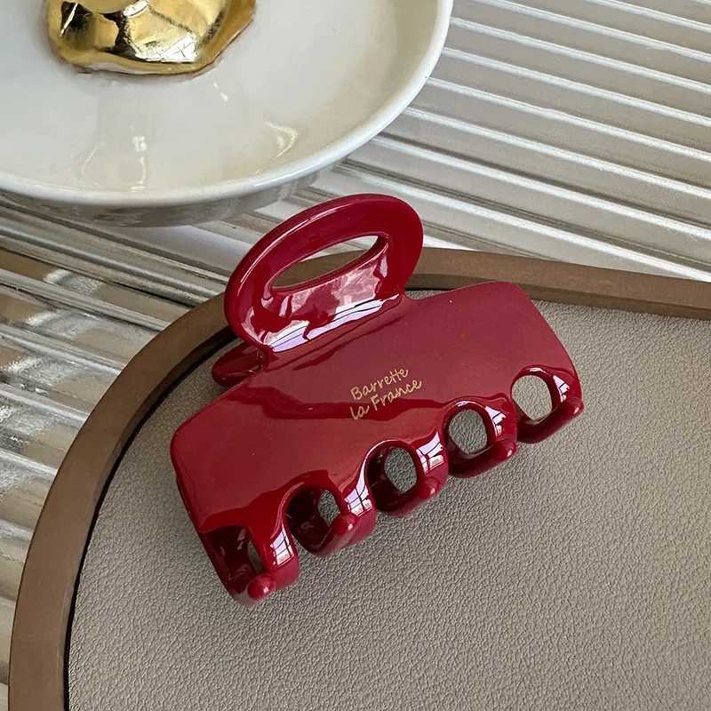 5.5cm long acetate fiber hair clip red hair clip suitable for girls and women as hair accessories Korean new fashion Y2504012