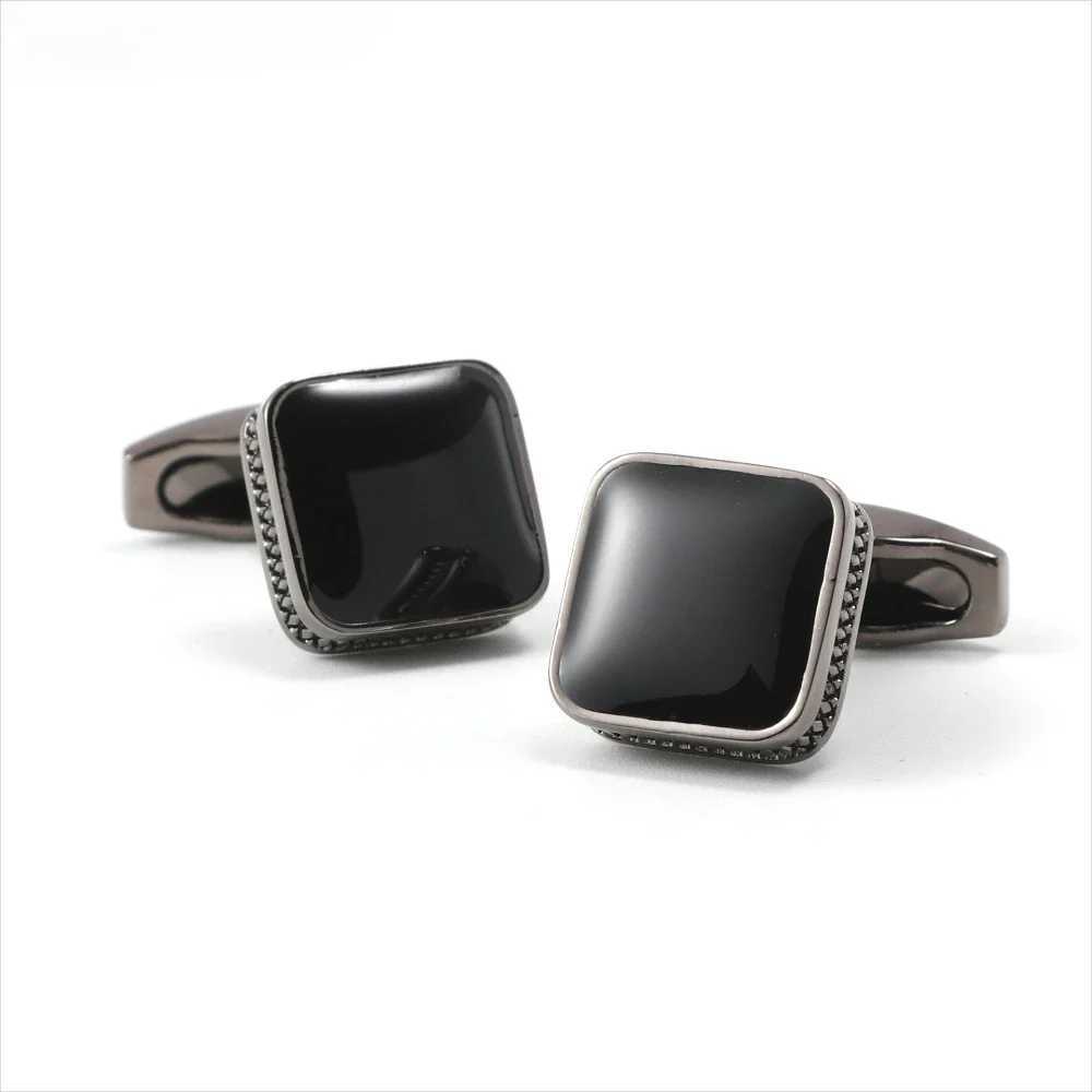 Mens cufflinks square simple classic business cufflinks available in 3 colors French shirt accessories Drip oil fashion jewelryT250412