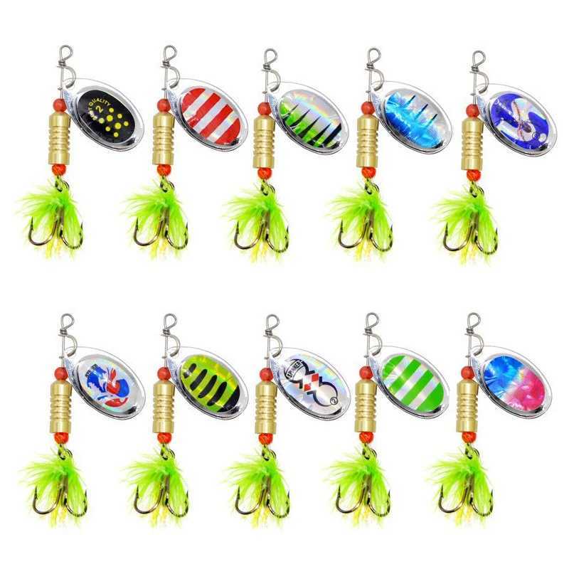 New 10PCS/Box Metal Spoon Spinner Fishing Lure Set Spoonbait Crankbaits Fishing Wobblers for Pike Crochet Kit Artificial Bait Z250411