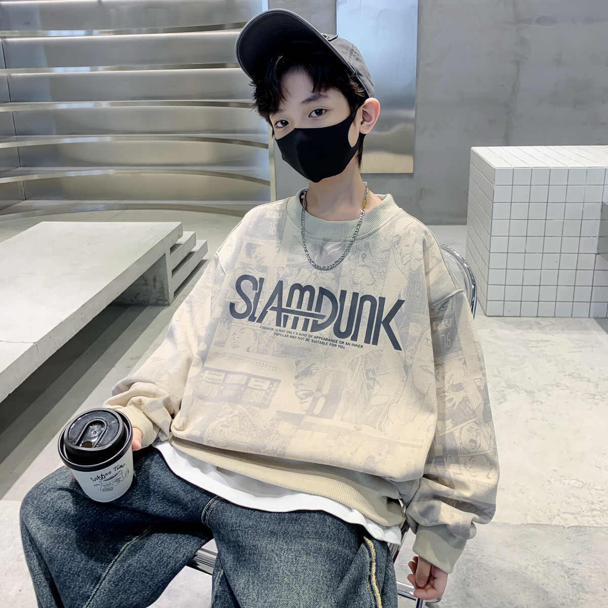 Ddmyshoesvip Boys New Style Spring And Hoodie Base Handsome Boys Autumn Outfit Mid Size Children S Fashionable Top